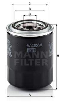 OIL FILTER | HYUNDAI | Terracan | W 930/26